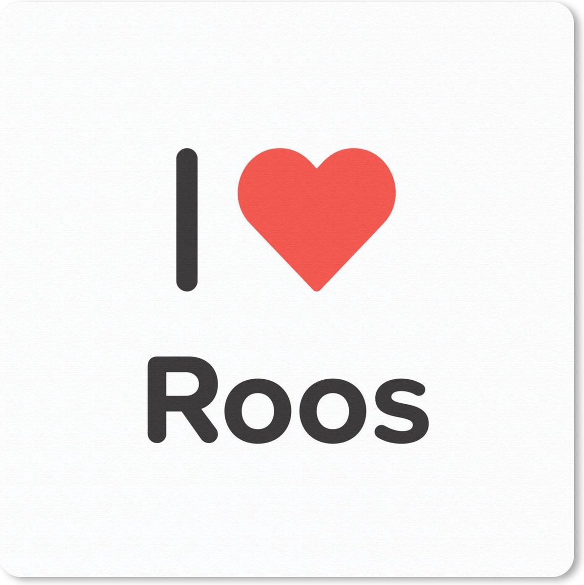 Muismat 20x20 cm - Mousepad I love - Roos - Meisje - Muismatten