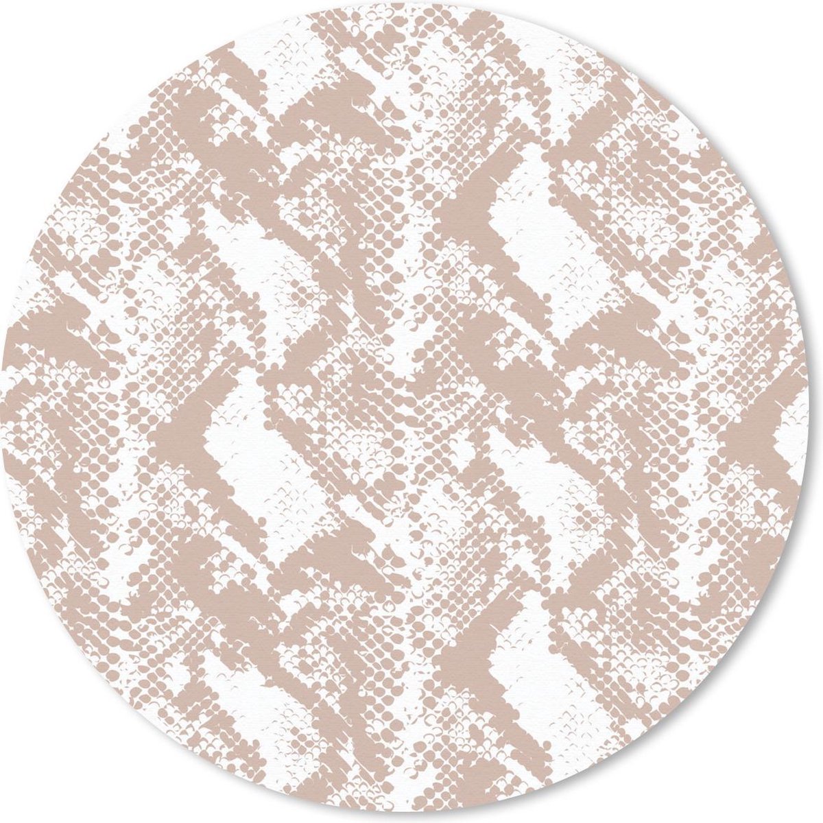 Muismat rond 20x20 cm - Mousepad Slangenprint - Vormen - Pastel - Ronde muismatten