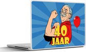 Laptop sticker - 15.6 inch - Man - Verjaardag - 40 jaar - 36x27,5cm - Laptopstickers - Laptop skin - Cover