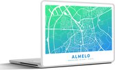 Laptop sticker - 10.1 inch - Stadskaart - Almelo - Blauw - 25x18cm - Laptopstickers - Laptop skin - Cover