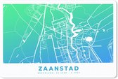 Muismat - Mousepad - Stadskaart - Zaanstad - Groen - Blauw - 27x18 cm - Muismatten
