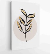 Canvas schilderij - Botanical and gold abstract wall arts vector collection. 4 -    – 1876883185 - 80*60 Vertical