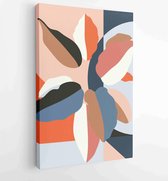 Canvas schilderij - Botanical wall art vector set. Water color boho foliage line art drawing with abstract shape. 1 -    – 1870913068 - 80*60 Vertical