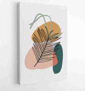 Canvas schilderij - Botanical wall art vector set. Earth tone boho foliage line art drawing with abstract shape 1 -    – 1888031893 - 40-30 Vertical