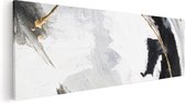 Artaza - Peinture sur toile - Art abstrait - Wit avec Zwart et or - 60 x 20 - Photo sur toile - Impression sur toile