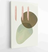 Canvas schilderij - Earth tones organic shape Art design for poster, print, cover, wallpaper, Minimal and natural wall art. 4 -    – 1859561356 - 40-30 Vertical