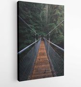 Canvas schilderij - First perspective photography of hanging bridge  -   1761279 - 50*40 Vertical