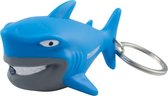 sleutelhanger Haai met lampje blauw junior 6,4 cm
