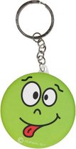 sleutelhanger emoji met spiegel groen 6 cm