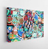 Canvas schilderij - Creative seamless pattern with beautiful bright abstract shapes. Colorful texture for any kind of a design. Graphic abstract background. Contemporary art. Trend