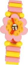 horloge junior 14 cm hout roze