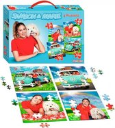 legpuzzel Samson & Marie junior karton 4 in 1 blauw