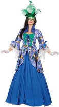 Wilbers & Wilbers - Middeleeuwen & Renaissance Kostuum - Markiezin Vicenza - Vrouw - blauw - Maat 48 - Carnavalskleding - Verkleedkleding