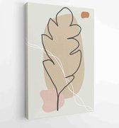 Canvas schilderij - Foliage line art drawing with abstract shape. Abstract Plant Art design for print, cover, wallpaper, Minimal and natural wall art. 2 -    – 1821354548 - 80*60 V