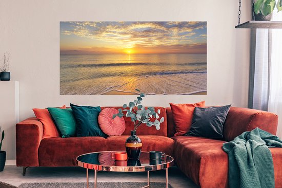 Affiche Plage - Coucher de soleil - Mer - 150x75 cm