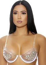 Clear Me Out Rhinestone Bra - Multicolor - One Size - Maat One Size