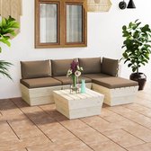 Decoways - 5-delige Loungeset met kussens pallet vurenhout