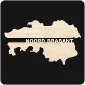 Provincie Noord-Brabant Zwart hout - 35x35 cm - Woon decoratie - Wanddecoratie - WoodWideCities