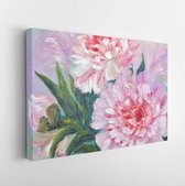 Canvas schilderij - Peonies, oil painting on canvas -     105223568 - 80*60 Horizontal