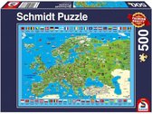 legpuzzel Ontdek Europa karton blauw/groen 500 stukjes