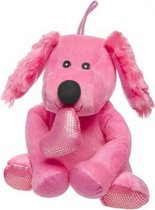 knuffelhond Valentijnsdag meisjes 17 cm pluche roze