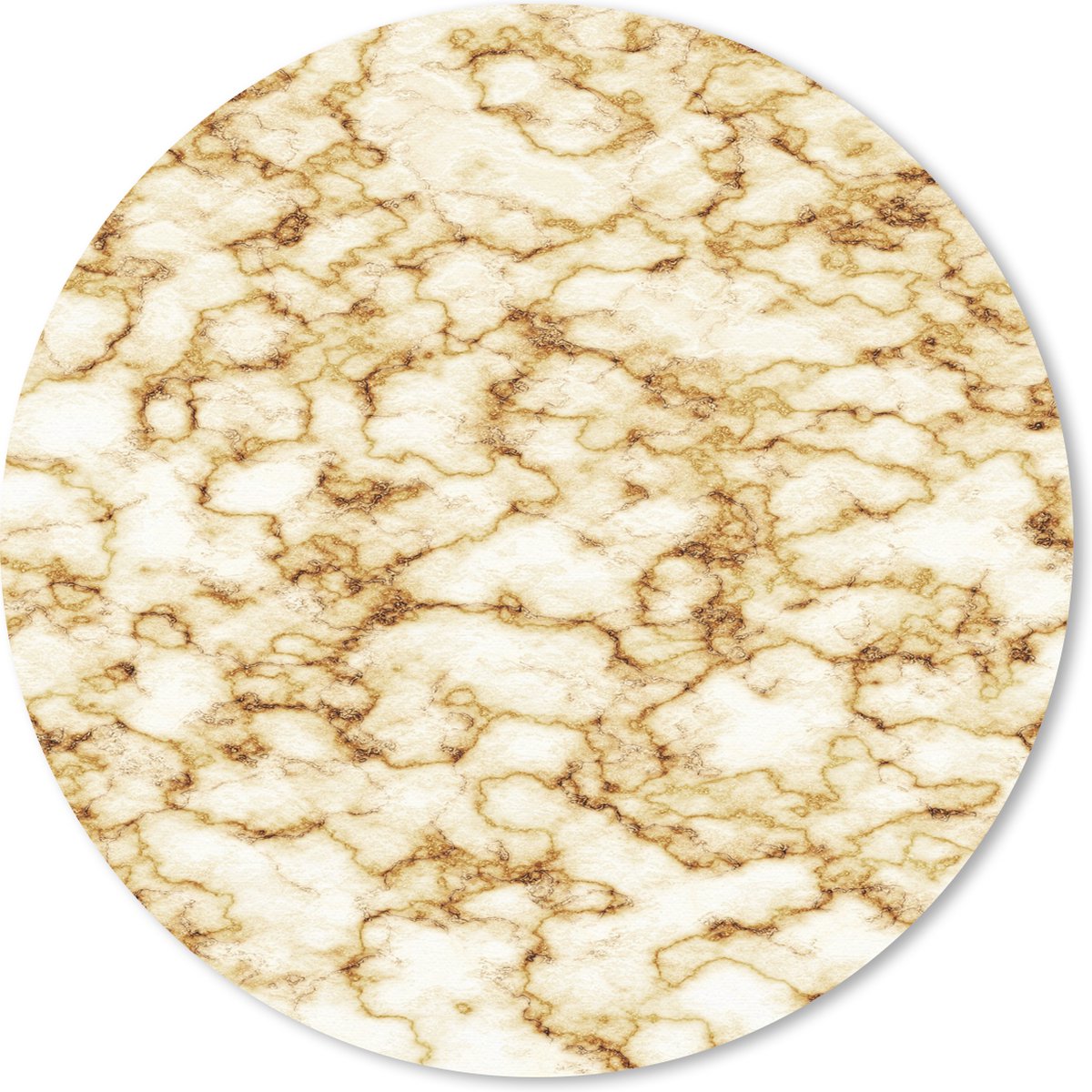 Muismat rond 30x30 cm - Mousepad Marmer - Wit - Bruin - Ronde muismatten