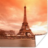 Poster Eiffeltoren - Parijs - Lucht - 30x30 cm