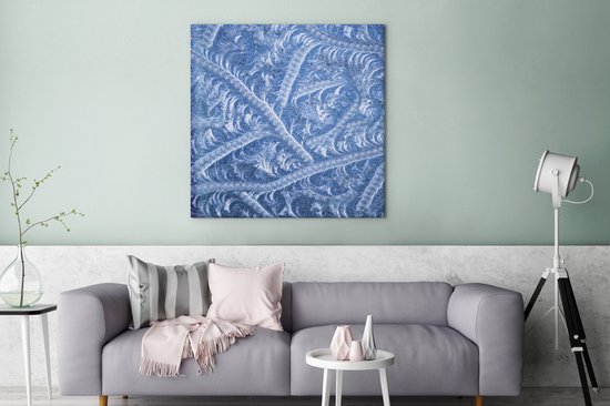 Tableau Toile Flocons de Glace La Reine des Neiges - 90x90 cm - Décoration murale