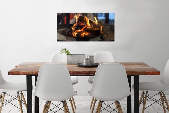 Affiche Une Cheminée Brûlante - 80x40 cm