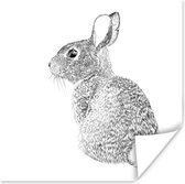 Papier d'affiche de lapin illustré réaliste