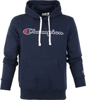 Champion - Hoodie Script Logo Donkerblauw - XL - Comfort-fit