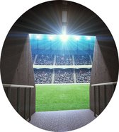 Voetbalstadion spelerstunnel - Foto op Dibond - ⌀ 30 cm