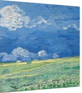 Korenveld onder onweerslucht, Vincent van Gogh - Foto op Dibond - 60 x 60 cm