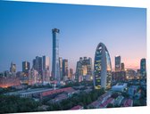 Skyline van Beijing Central Business District in China - Foto op Dibond - 90 x 60 cm