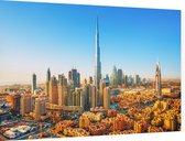 Indrukwekkend uitzicht op de skyline van Dubai City - Foto op Dibond - 90 x 60 cm