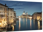 Nachtelijke skyline van Venetië met het Canal Grande - Foto op Dibond - 60 x 40 cm