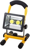 LED Bouwlamp op Accu met Statief - Velvyt Cribo - 30 Watt - COB LED - Werklamp op Accu - Helder/Koud Wit 6500K - Waterdicht IP65 - Oplaadbaar - Kantelbaar - Draaibaar