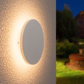 HOFTRONIC - Casper LED Wandlamp Wit - 3000K warm wit - 6 Watt - Rond - Muurlamp voor binnen en buiten