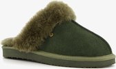 Hush Puppies suede dames pantoffels - Groen - Maat 38 - Sloffen - Echt leer