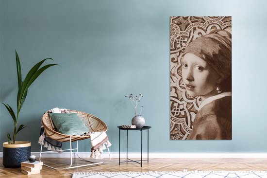Peinture sur toile Fille à la perle - Vermeer - Motifs - 80x160 cm - Déco Décoration murale
