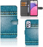 Wallet Book Case Samsung Galaxy A33 5G Telefoon Hoesje Jeans