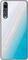 Geschikt voor Huawei P20 Pro hoesje - Strand - Zee - Blauw - Siliconen Telefoonhoesje