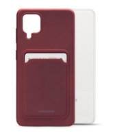 Mobilize Rubber Gelly Card Telefoonhoesje geschikt voor Samsung Galaxy A12/A13 Hoesje Flexibel TPU Backcover met Pasjeshouder - Bordeaux