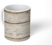 Mok - Koffiemok - Hout - Wit - Patronen - Natuur - Mokken - 350 ML - Beker - Koffiemokken - Theemok