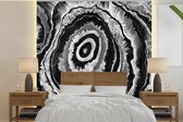 Behang - Fotobehang Marmer - Zwart - Patroon - Breedte 240 cm x hoogte 240 cm
