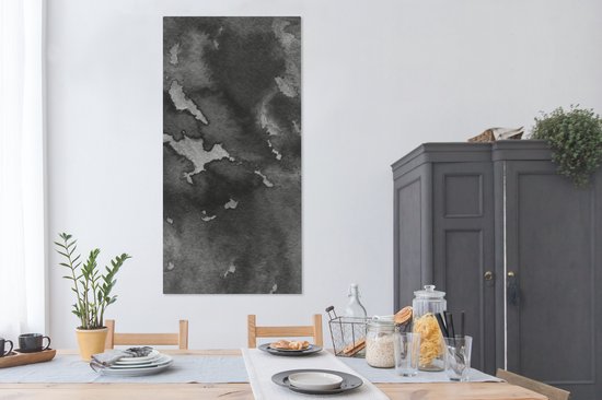 Toile Peinture Béton - Peinture - Zwart - 80x160 cm - Décoration murale