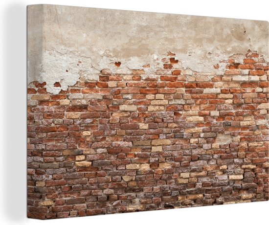 Toile Peinture Murale - Plâtre - Ancien - 60x40 cm - Décoration murale