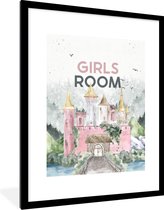Fotolijst incl. Poster - Spreuken - Girls room - Meisjes - Quotes - Kids - Baby - Meiden - 60x80 cm - Posterlijst