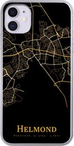 Geschikt voor iPhone 11 hoesje - Helmond - Kaart - Black and gold - Siliconen Telefoonhoesje