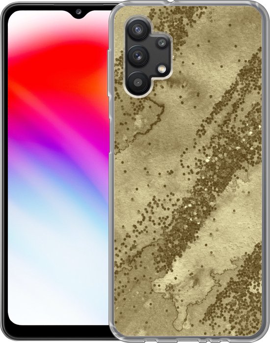 Coque Samsung Galaxy A32 5G - Glitter - Or - Abstrait - Coque de téléphone en Siliconen